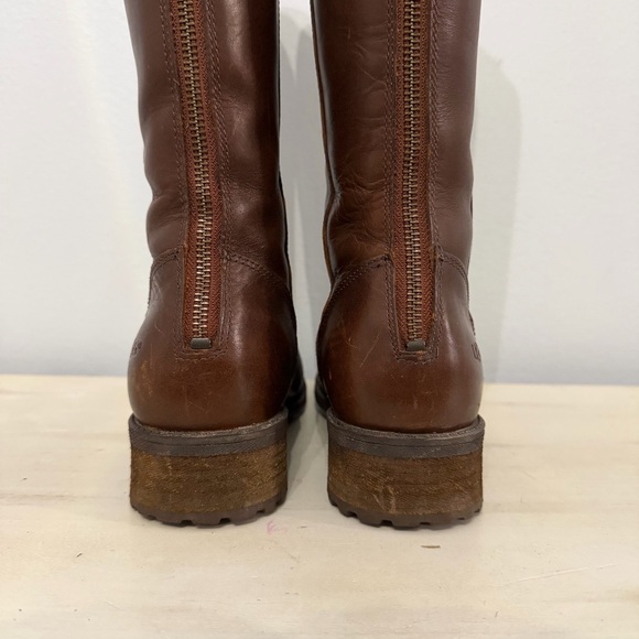 UGG Brown Leather Seldon Knee-High Boots Size 7 - Picture 9 of 10